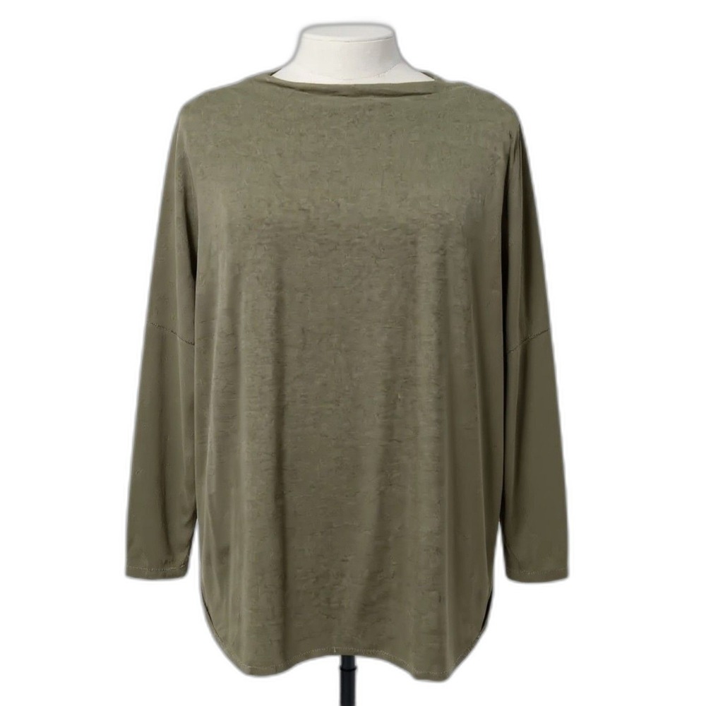NEW Bryn Walker Women's SMALL Olive‎ Green Siro Erbette Relaxed Tunic Top